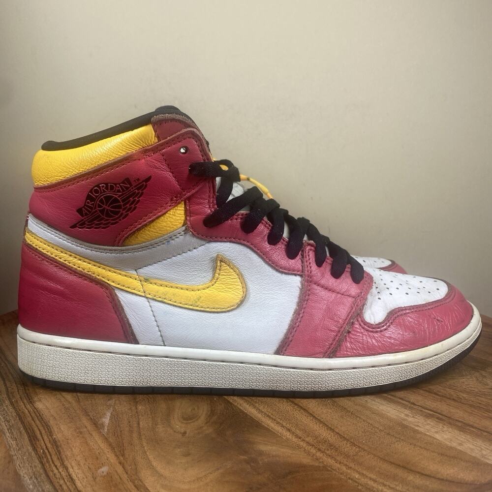 Jordan 1 Retro High Og Light Fusion Red Mens Size 11 Shoes Sneakers 555088-603